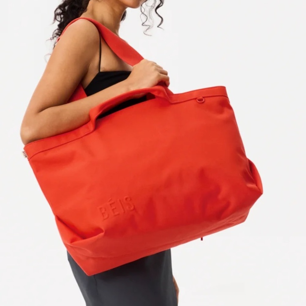 NWT Beis Travel Tote in Flame Orange - Picture 5 of 8